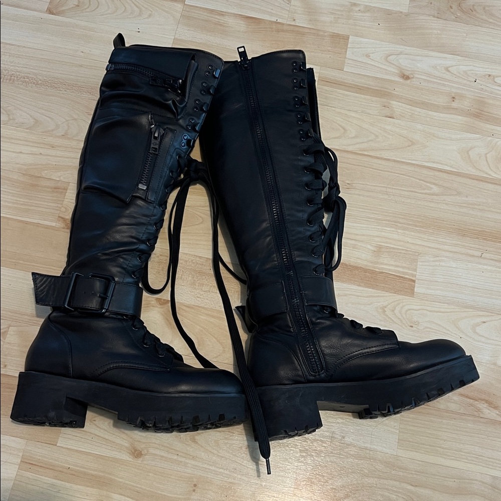 Current Mood Black Synthetic Boots